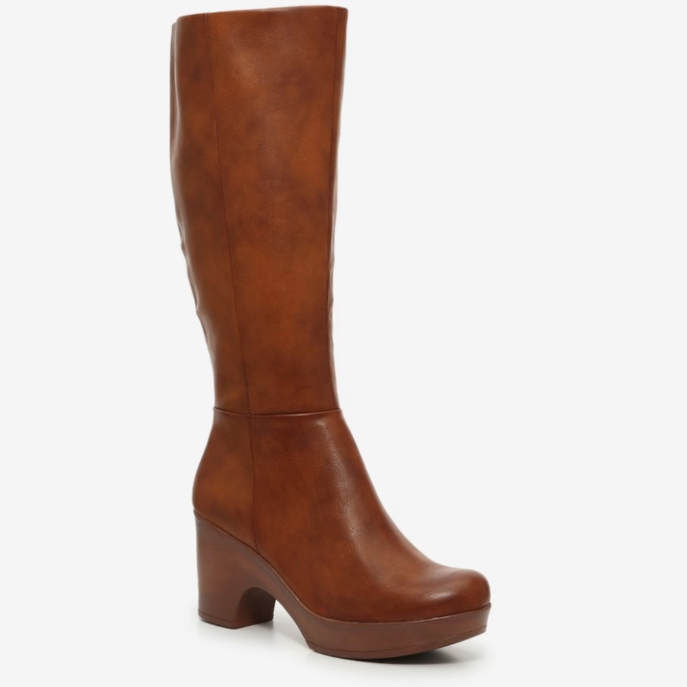 Beautiful knee high chunky heel B.o.c. Concept Brogan Boots. New w/o tags.